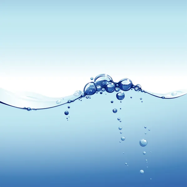 Vague d'eau claire avec bulles — Image vectorielle