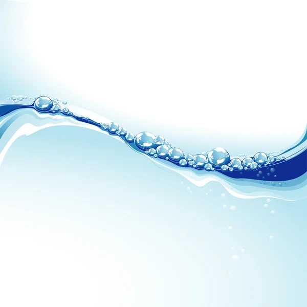Vatten våg med bubblor — Stock vektor