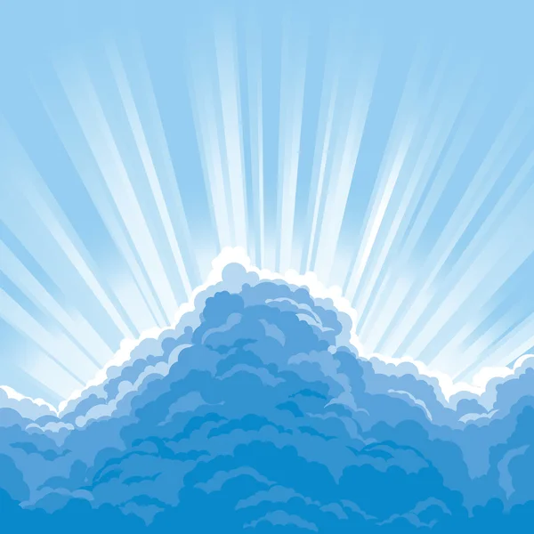 Słońce za chmurami Grafika Wektorowa