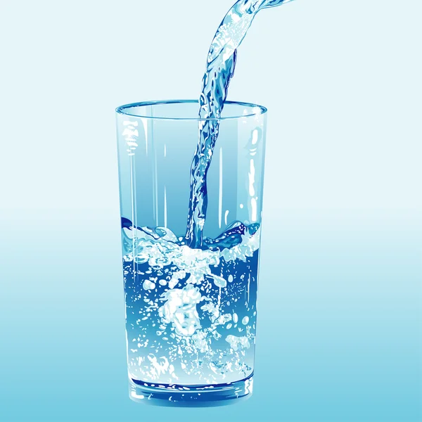 Agua vertida en un vaso Ilustración De Stock