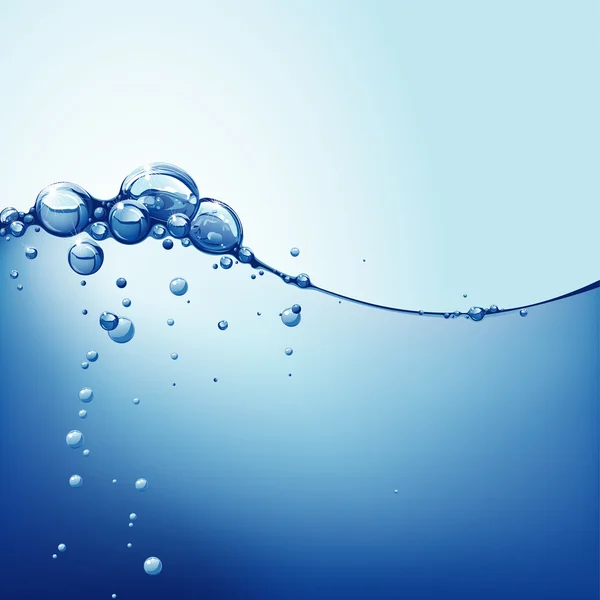 Vatten våg med bubblor Vektorgrafik