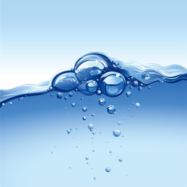Clear Water Wave With Bubbles clipart
