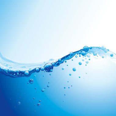 Water Wave With Bubbles clipart