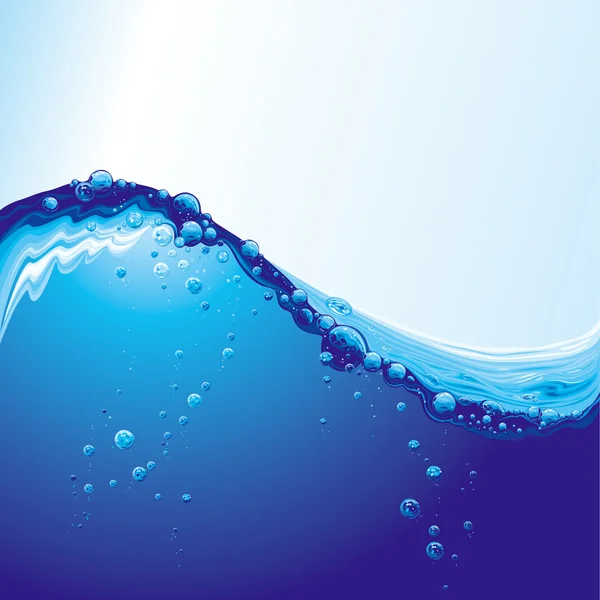 Vatten våg med bubblor — Stock vektor
