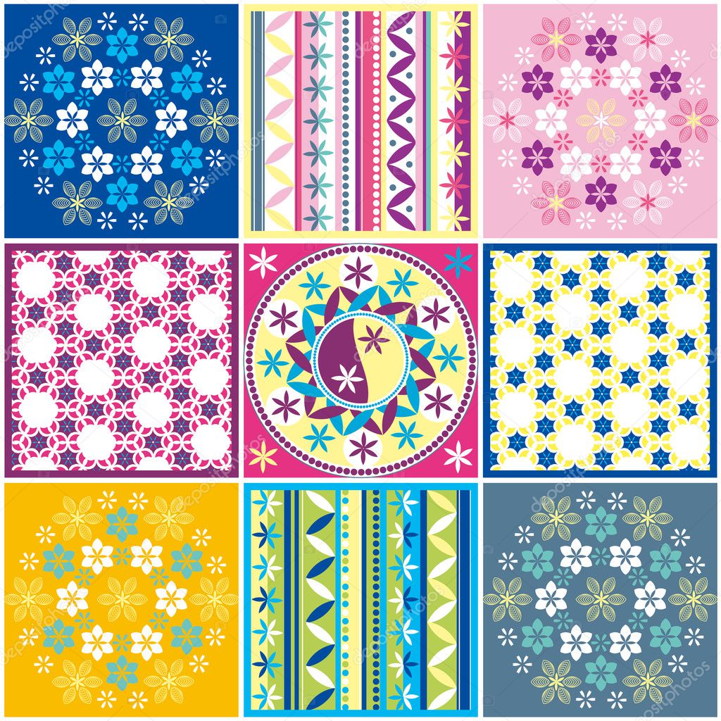 Variations Of Seamless Colored Pattern