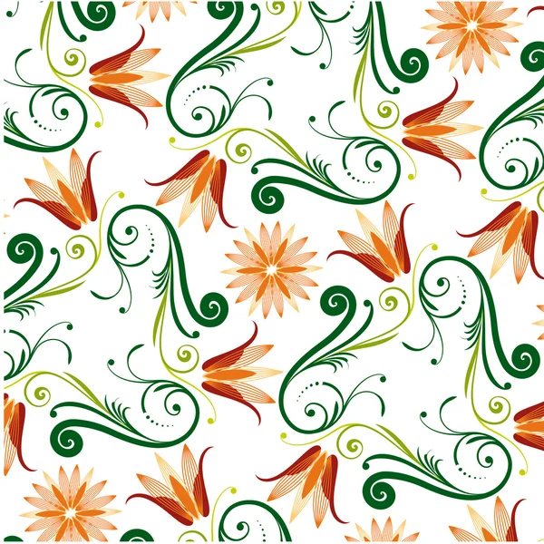 Floral Pattern On White Background — Stock Vector