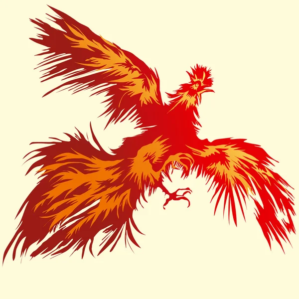 stock vector Flying Red Rooster