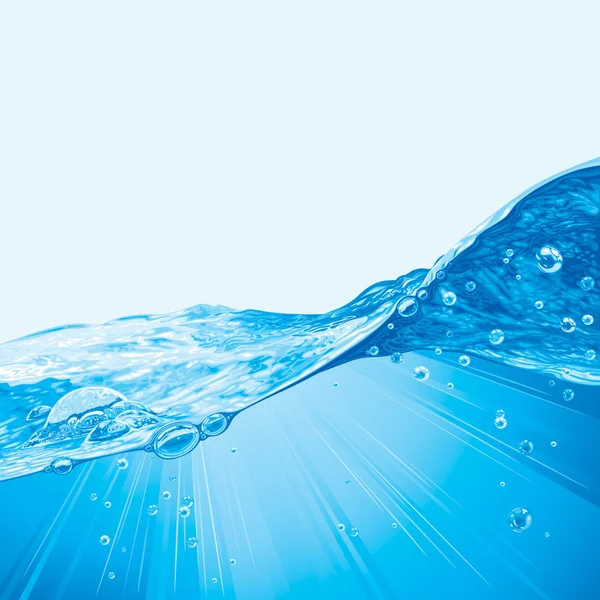 Абстрактний фон хвилі води з бульбашками Стокова Ілюстрація