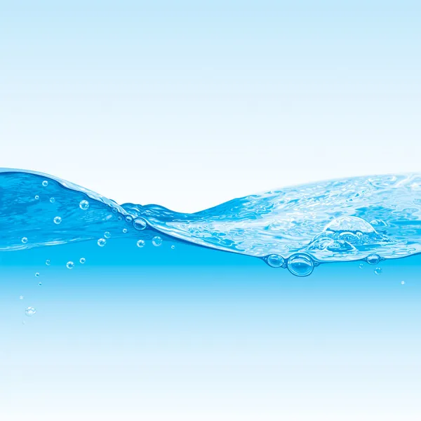 Fondo de onda de agua con burbujas — Vector de stock
