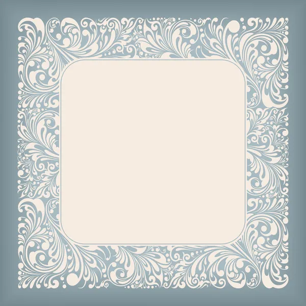 Étiquette carrée ornement — Image vectorielle