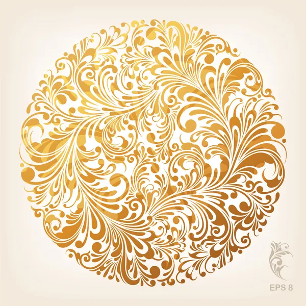 Patrón de círculo de oro ornamental — Vector de stock