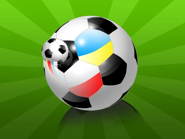 EURO 2012 Bola de futebol com bola pequena — Fotografia de Stock