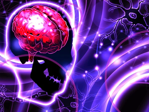 Hjärnan och nervceller abstrakt bakgrund Royaltyfria Stockfoton