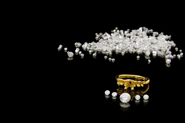 Ajuste de anel de diamante — Fotografia de Stock