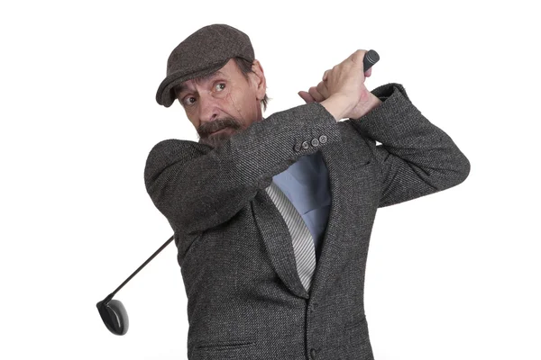 ビンテージ スタイルのゴルフ プレーヤー — ストック写真