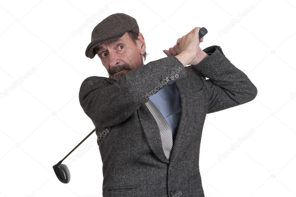 Vintage style golf player