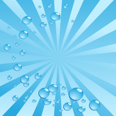 Air bubbles in water on shiny background. Vector clipart