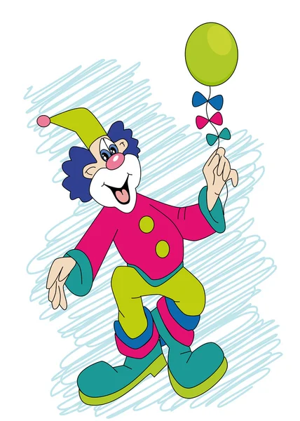 Клоун с мячом — стоковый вектор