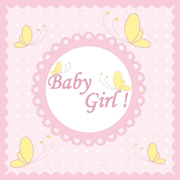 Baby girl, card — Stock Vector