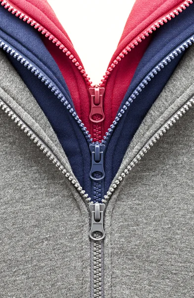 stock image 3 zippers