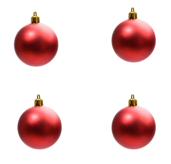 Four red balls of christmas — Stock Photo, Image