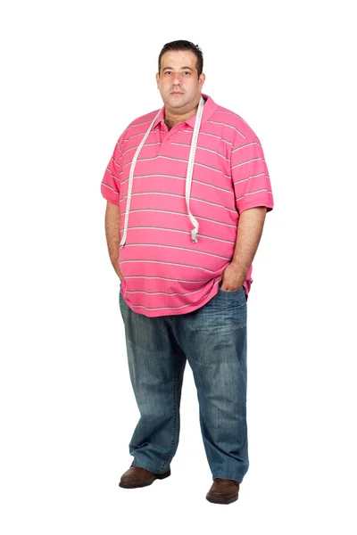 Fat man met een meetlint — Stockfoto