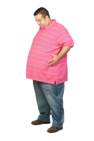 Толстяк в розовой рубашке — стоковое фото