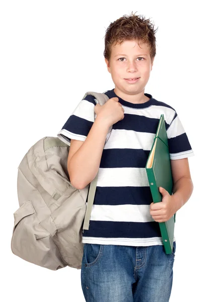 학교 돌아가기. 아름 다운 학생 소년 — 스톡 사진