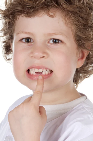 Lindo chico sin dientes — Foto de Stock