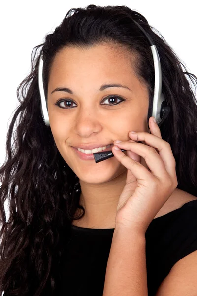 Attractive girl with a headphone — Stock Photo, Image