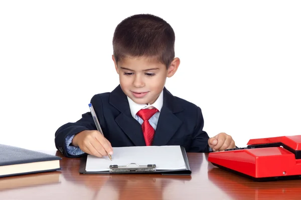 Little businessman in the office — Stock Photo, Image