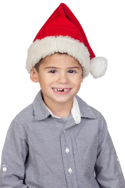 与圣诞老人帽的可爱宝贝 — 图库照片