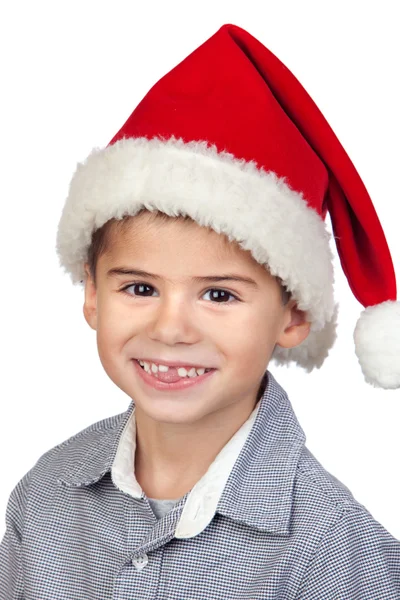 与圣诞老人帽的可爱宝贝 — 图库照片