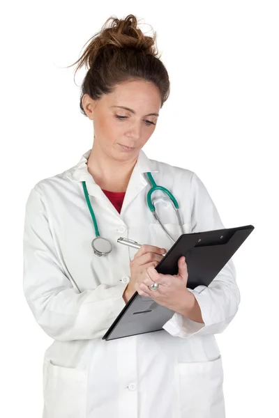 Doctor woman doing report — Stock Photo, Image