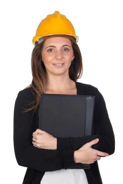 Young engineer with and security helmet — Stock Photo, Image