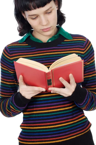Menina atraente leitura — Fotografia de Stock