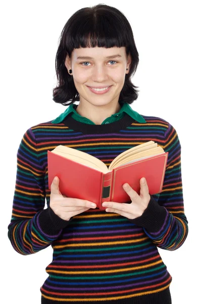 Menina atraente leitura — Fotografia de Stock