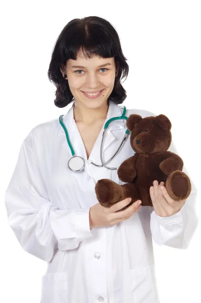 Arzt mit Teddybär Stockfoto