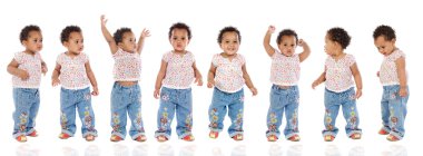 Photographic sequence of a hyperactive baby clipart