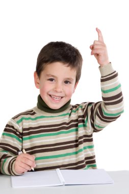 Child with notebook clipart