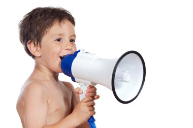 Child with a megaphone clipart