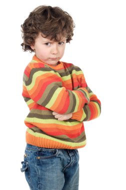 Adorable gotten upset boy clipart