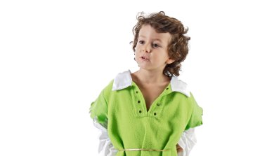 Beautiful child dressed as Robin Hood clipart