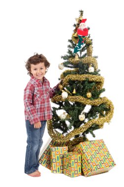 Adorable boy in Christmas clipart