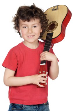 Çocuk gitar ile