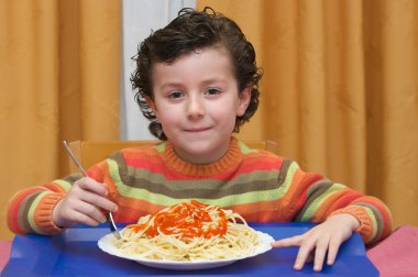 Child eating clipart