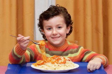 Child eating clipart