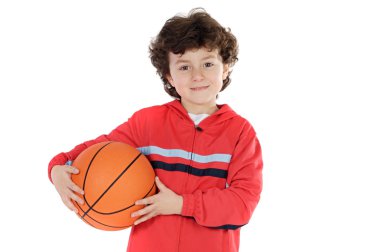 Child with basketball clipart