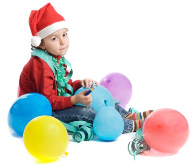 Adorable small boy in Christmas clipart