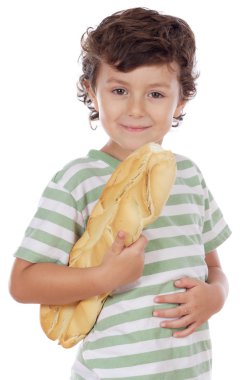 Child with bread clipart